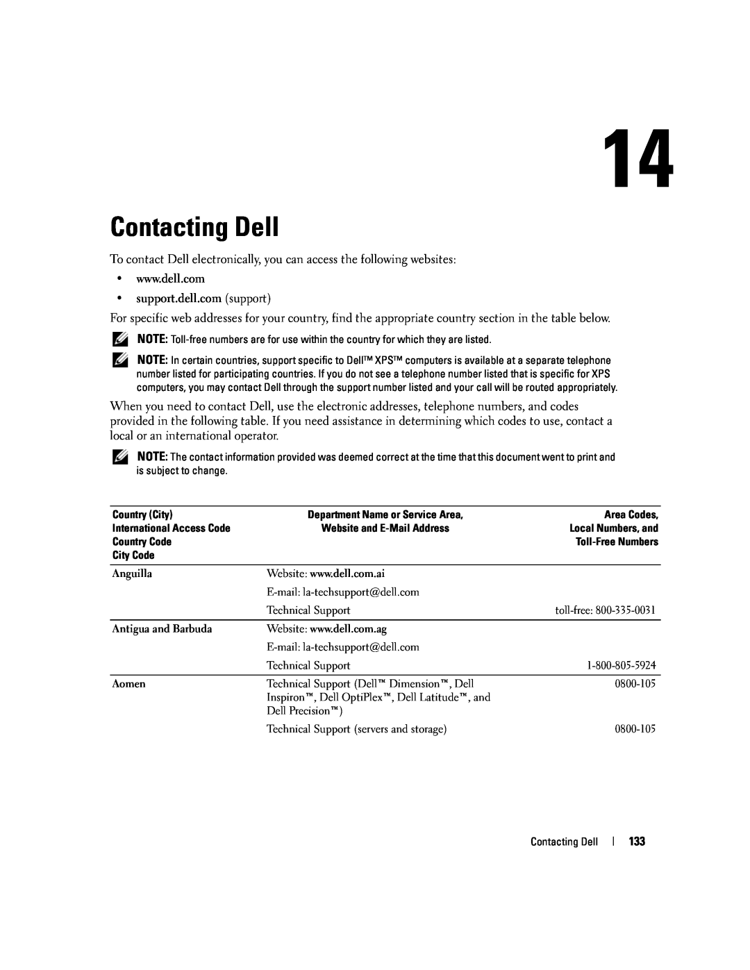 Dell PP20L owner manual Contacting Dell, support.dell.com support 