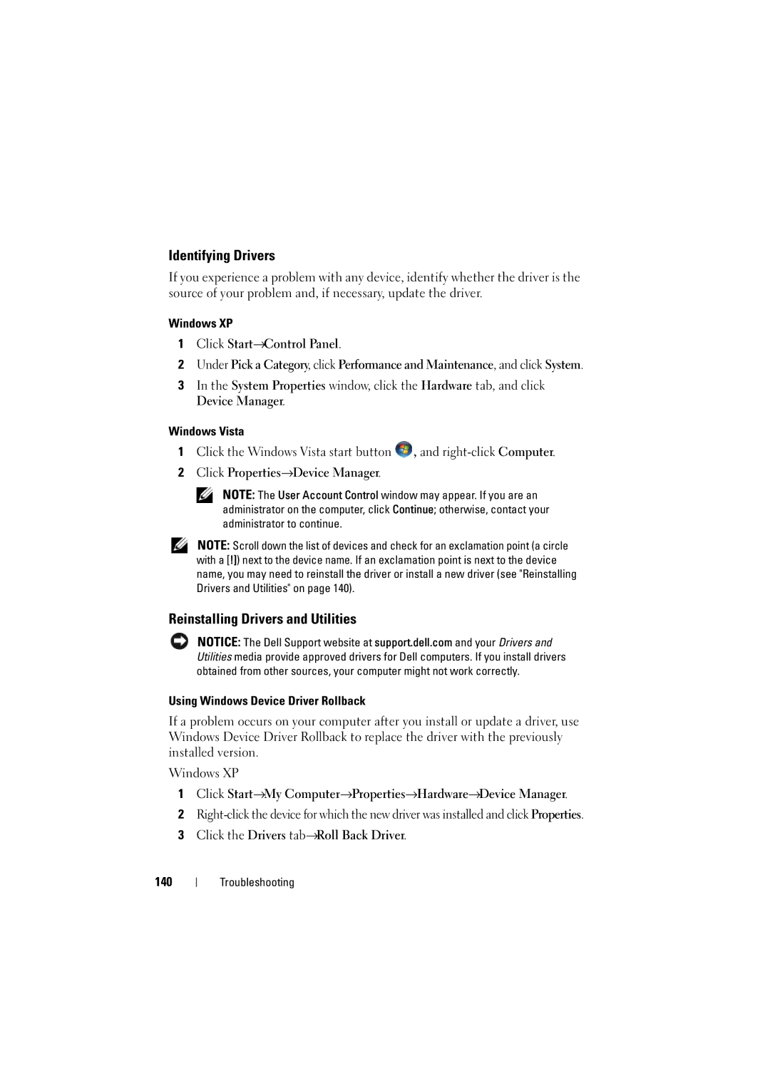 Dell PP22L manual Identifying Drivers, Reinstalling Drivers and Utilities 