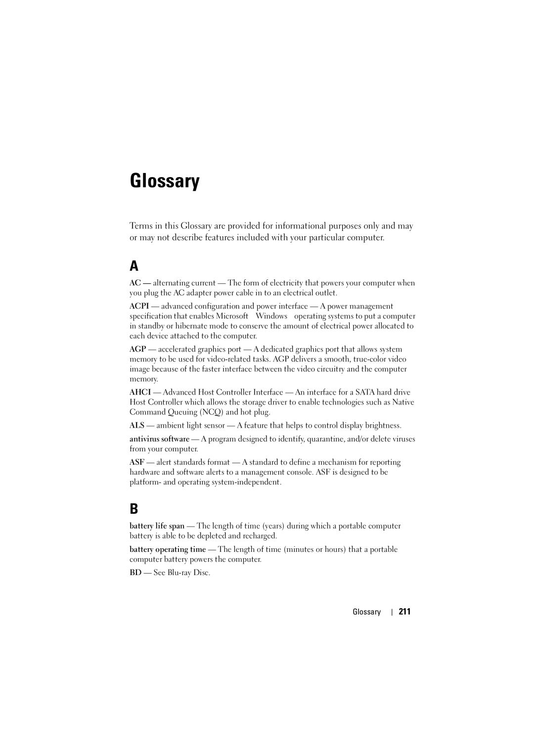 Dell PP22L manual Glossary, 211 