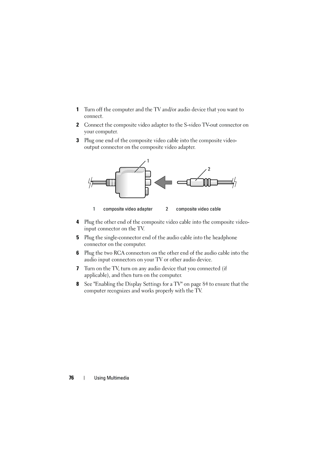 Dell PP22L manual Composite video adapter 