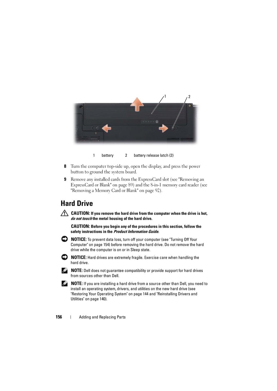 Dell PP22L manual Hard Drive, 156 