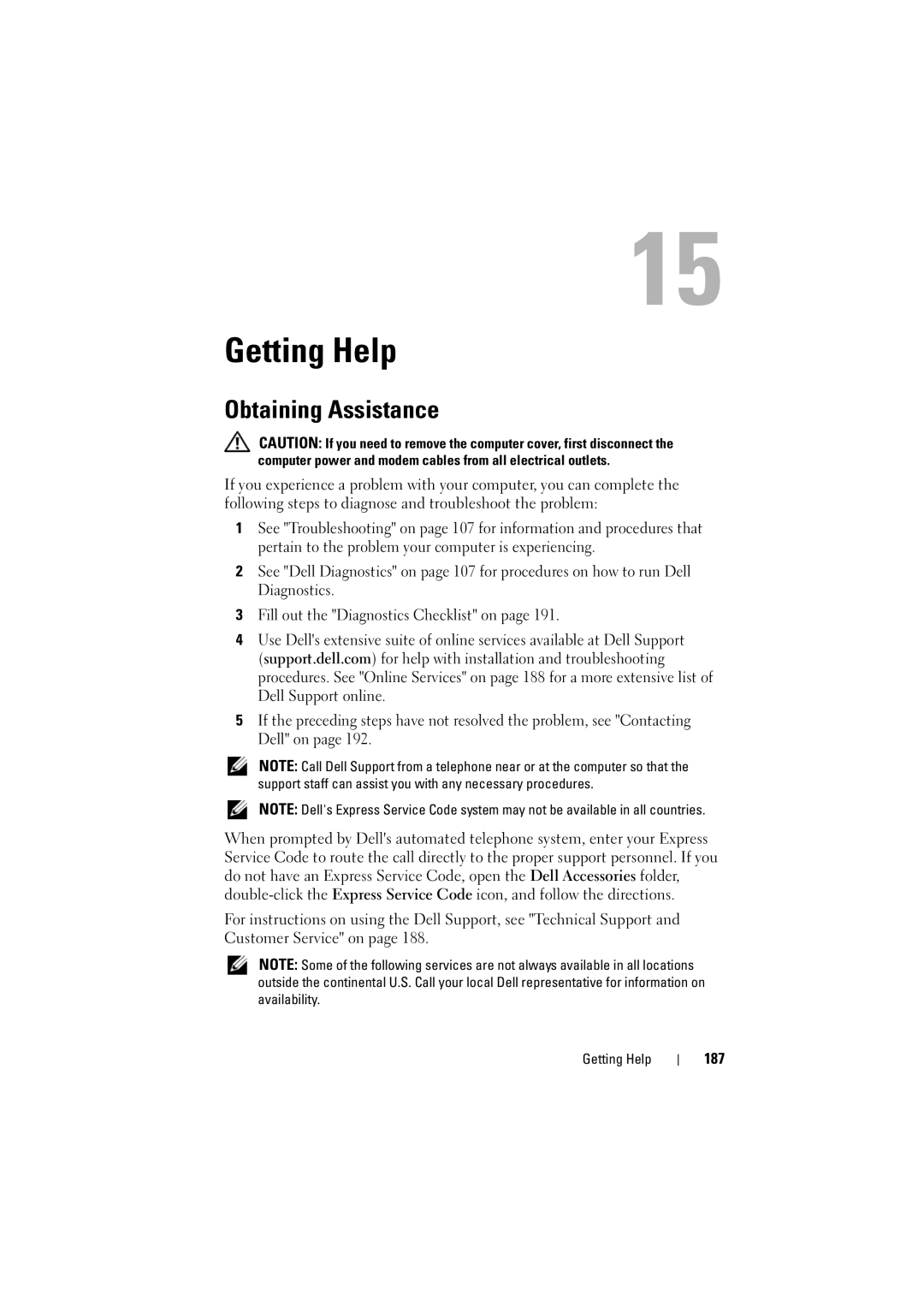 Dell PP22L manual Getting Help, Obtaining Assistance, 187 