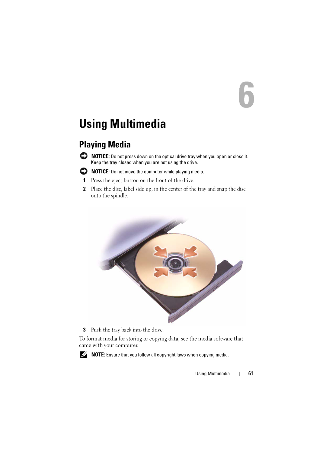 Dell PP22L manual Using Multimedia, Playing Media 