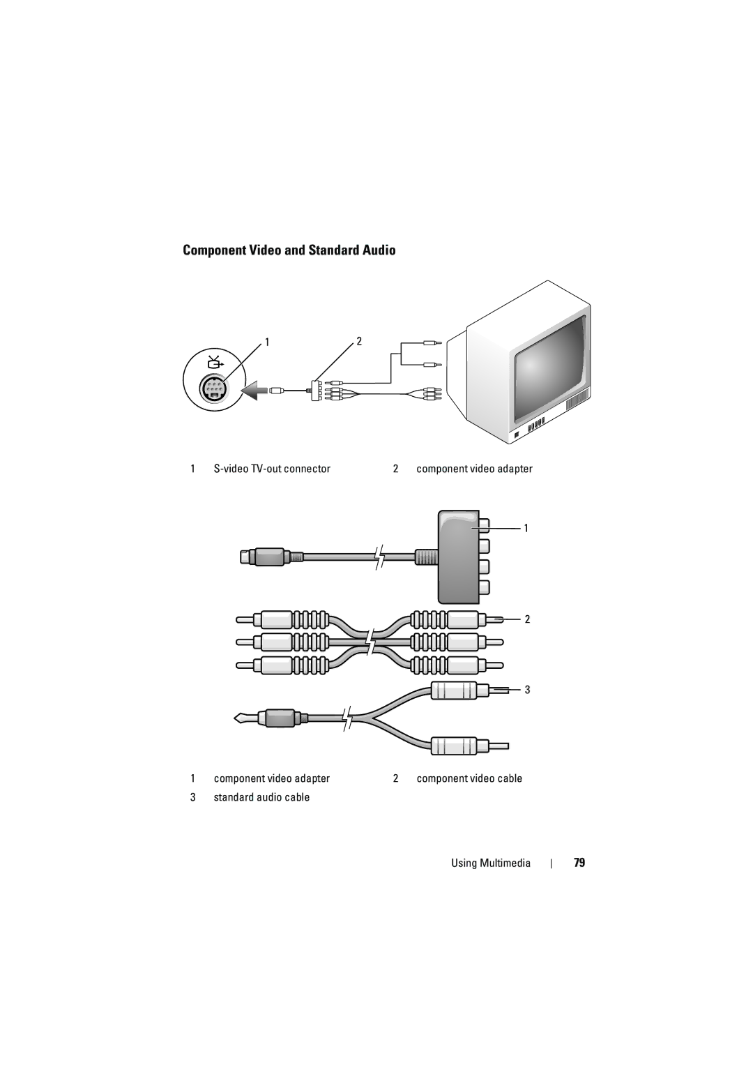 Dell PP22L manual Component Video and Standard Audio 