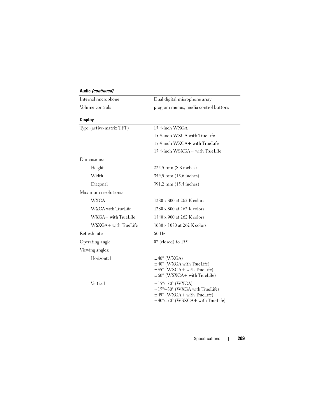 Dell PP22L owner manual 209, Display 