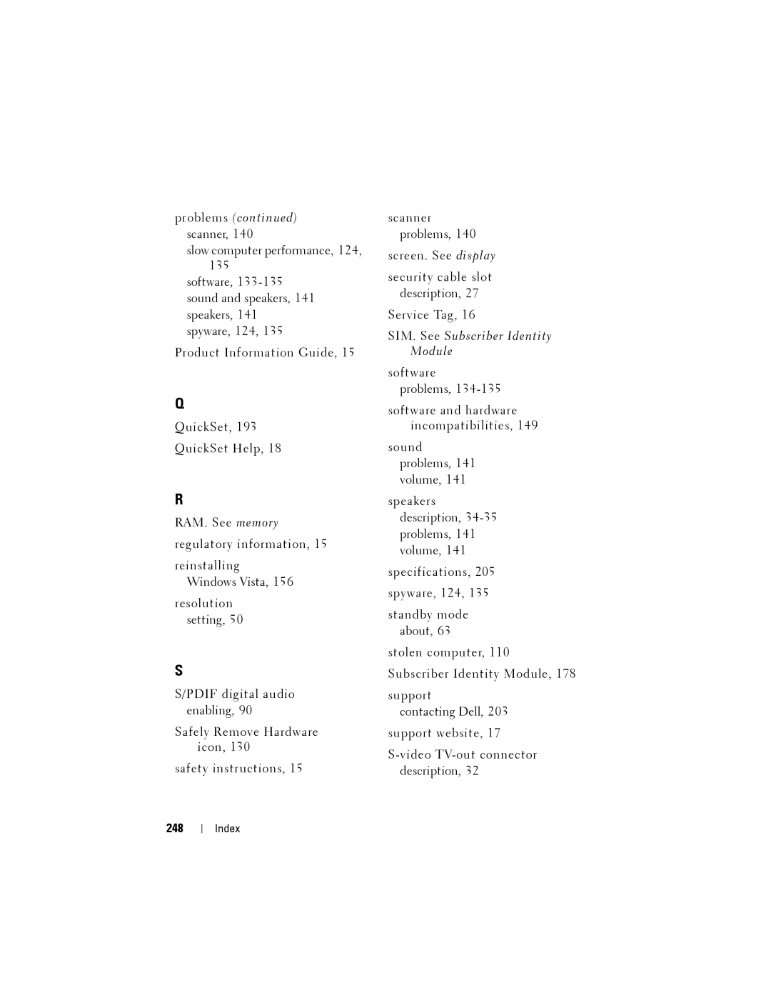 Dell PP22L owner manual Problems scanner, 248 