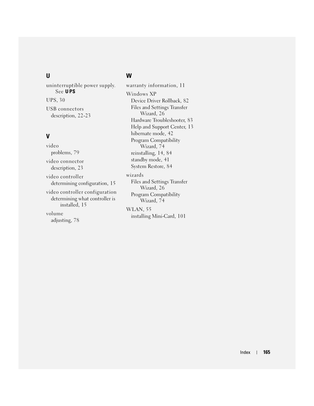 Dell PP23LA owner manual 165 