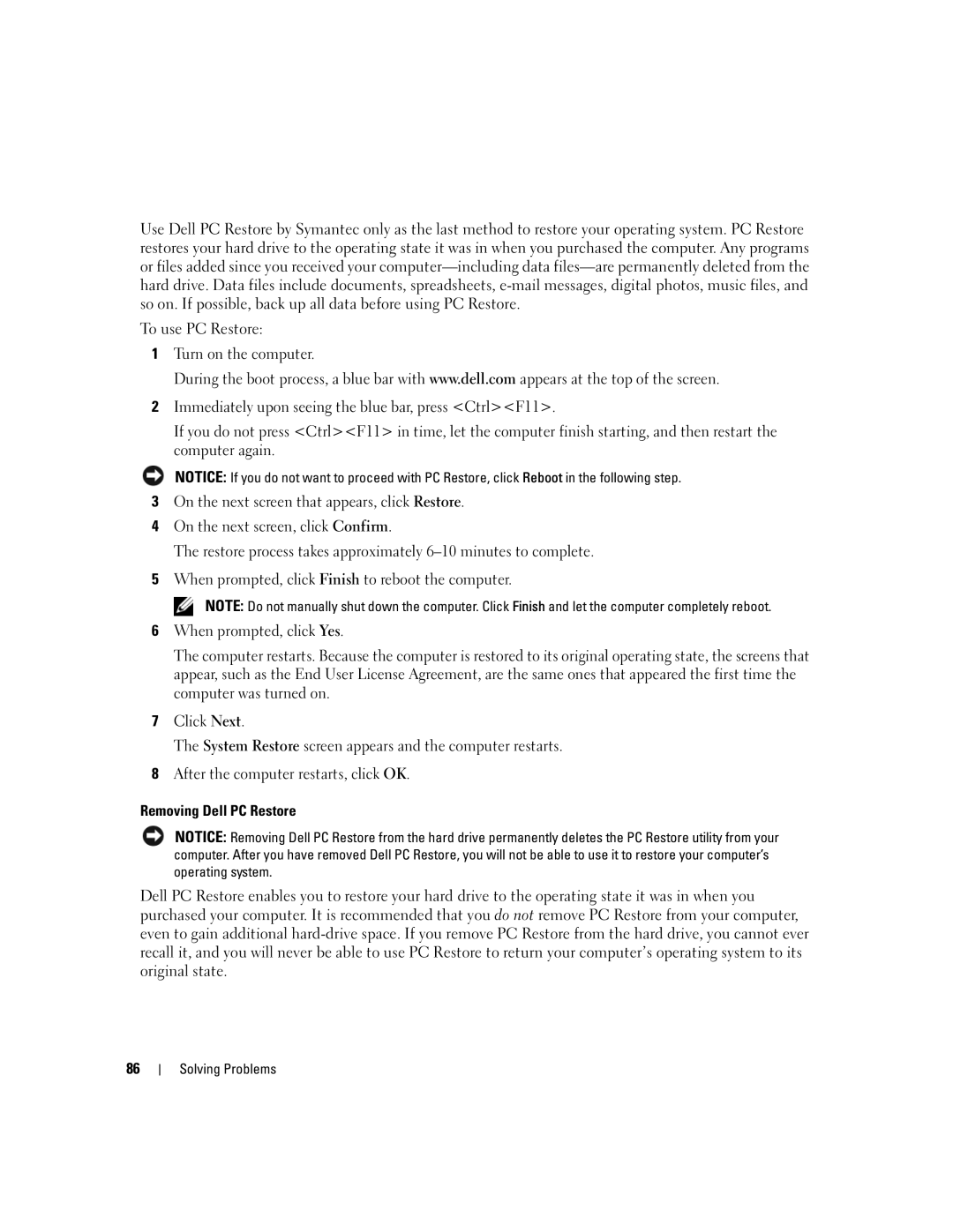 Dell PP23LA owner manual Solving Problems 