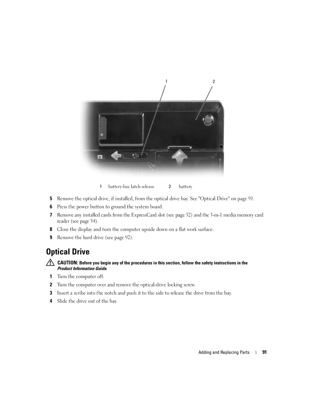 Dell PP23LA owner manual Optical Drive 