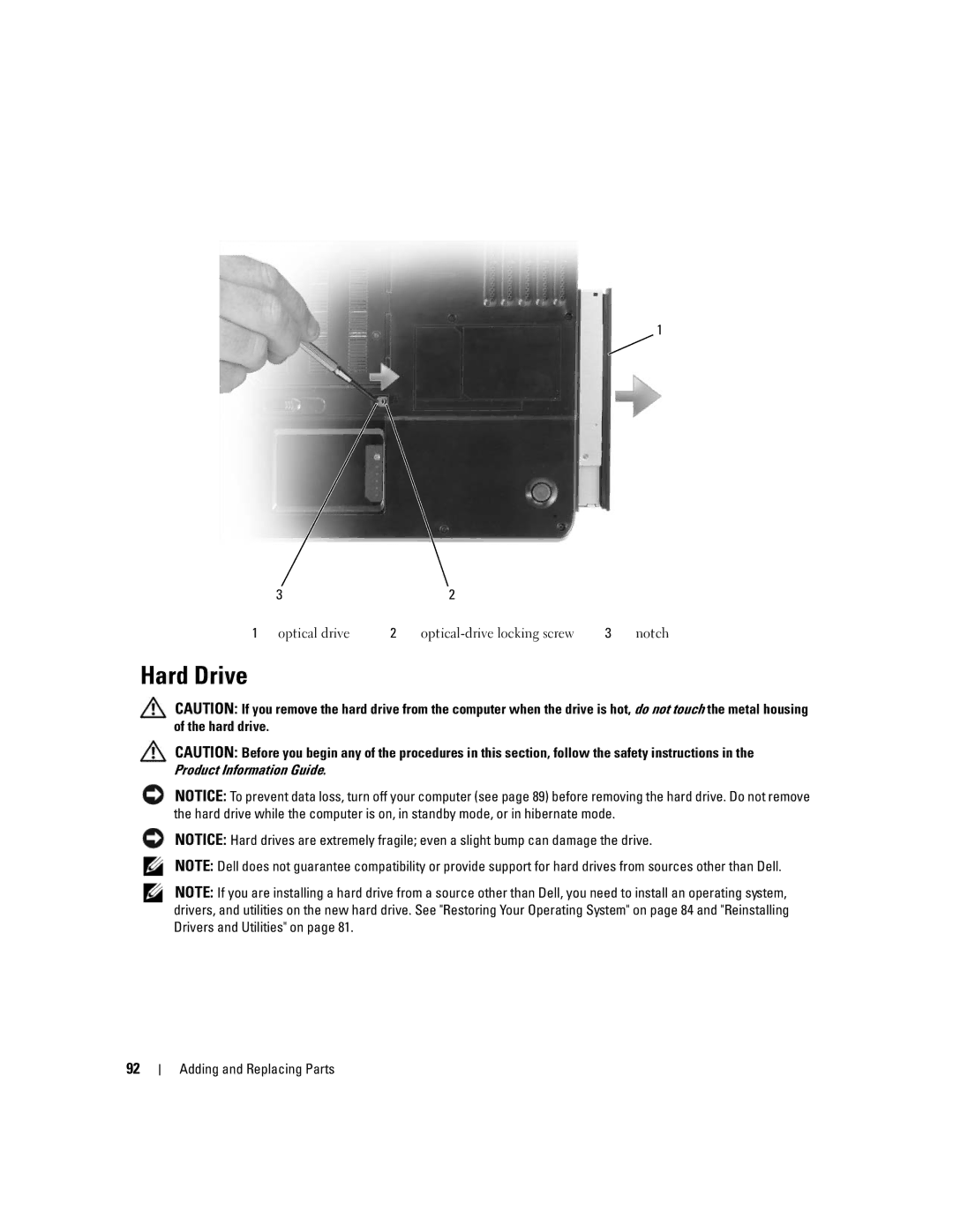 Dell PP23LA owner manual Hard Drive 