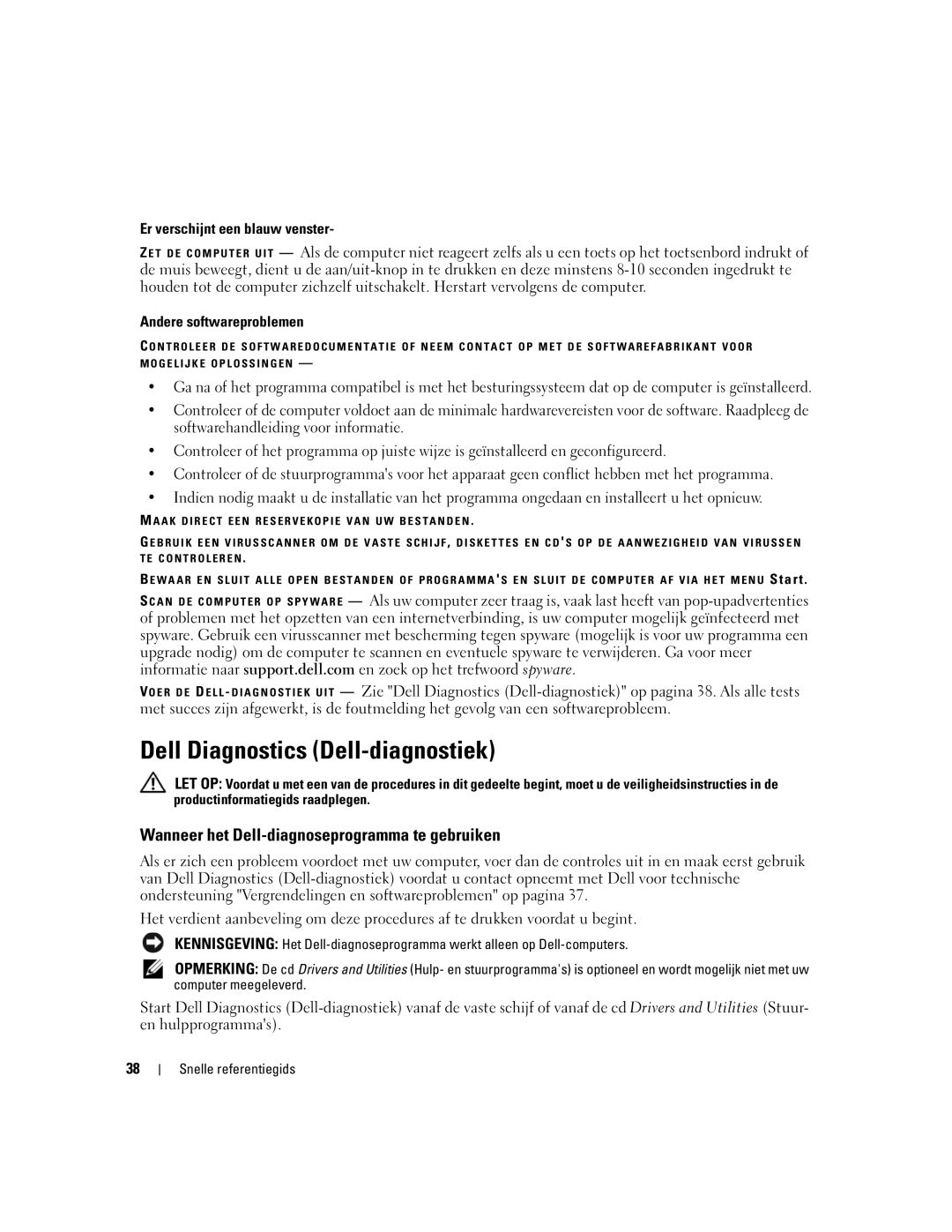 Dell PP23LB Dell Diagnostics Dell-diagnostiek, Wanneer het Dell-diagnoseprogramma te gebruiken, Andere softwareproblemen 