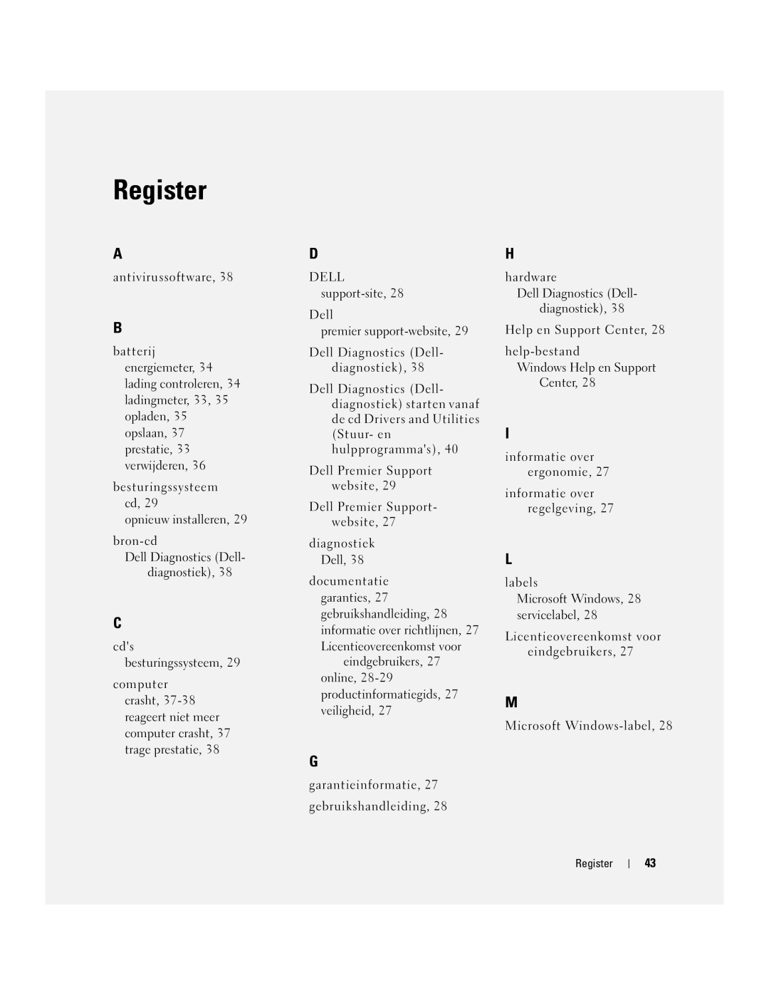 Dell PP23LB manual Register 