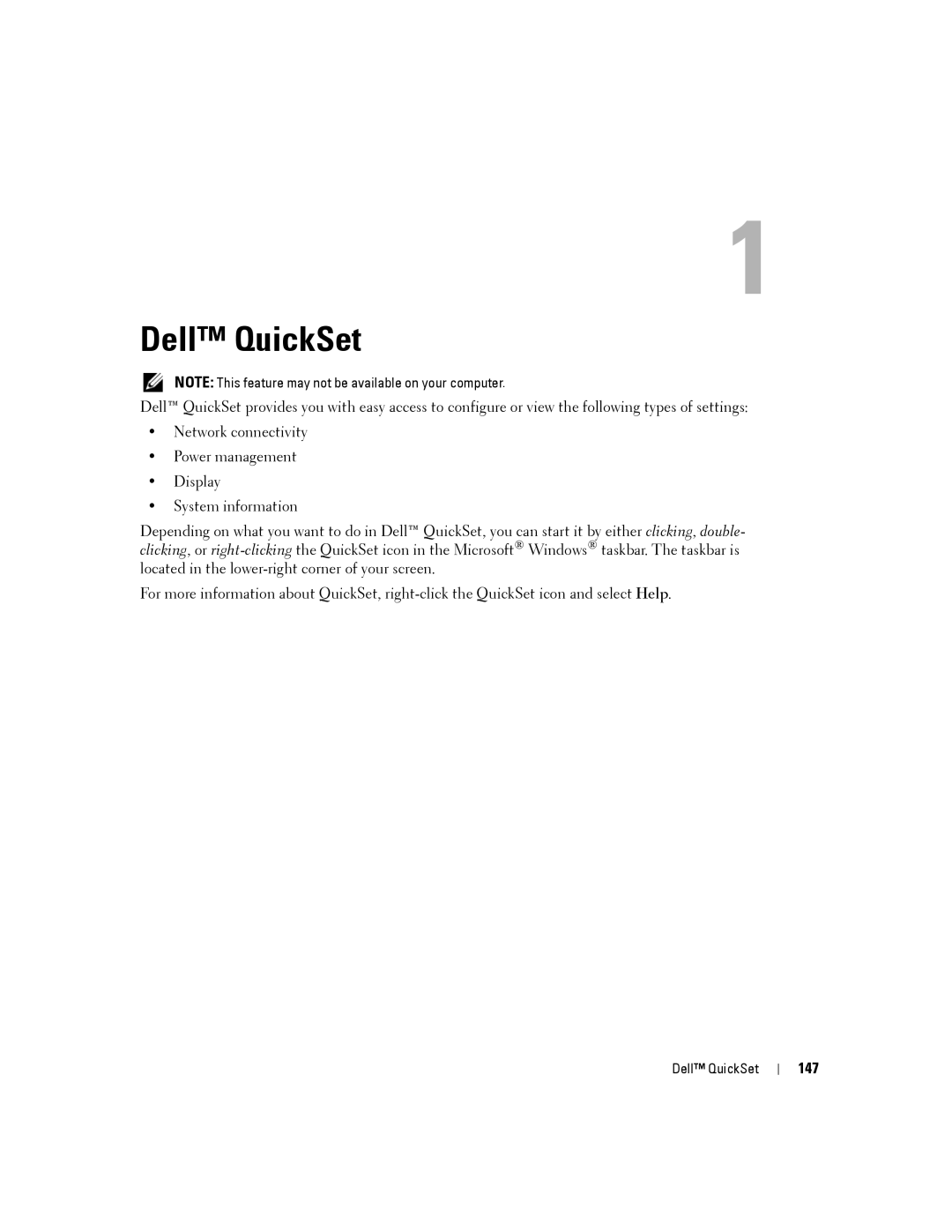 Dell PP24L manual Dell QuickSet, 147 