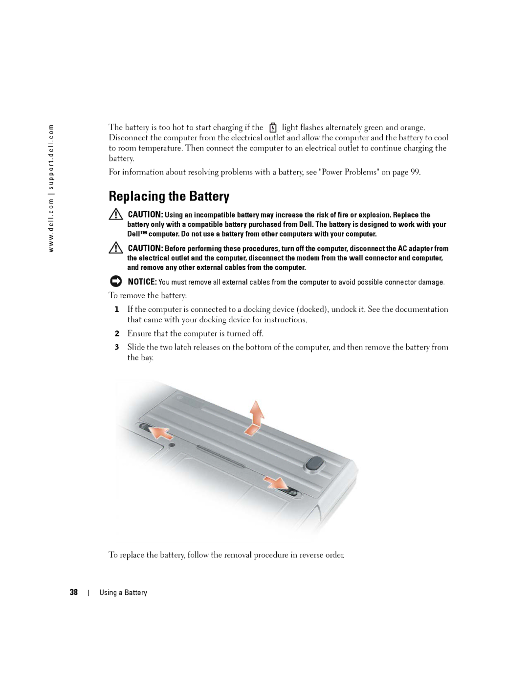 Dell PP24L manual Replacing the Battery 