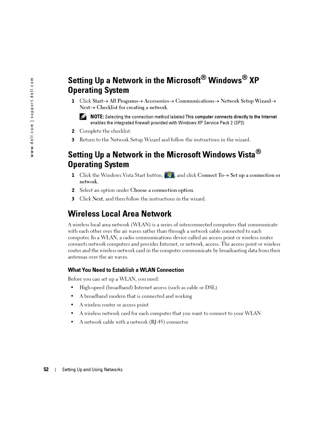 Dell PP24L manual Wireless Local Area Network, What You Need to Establish a Wlan Connection 