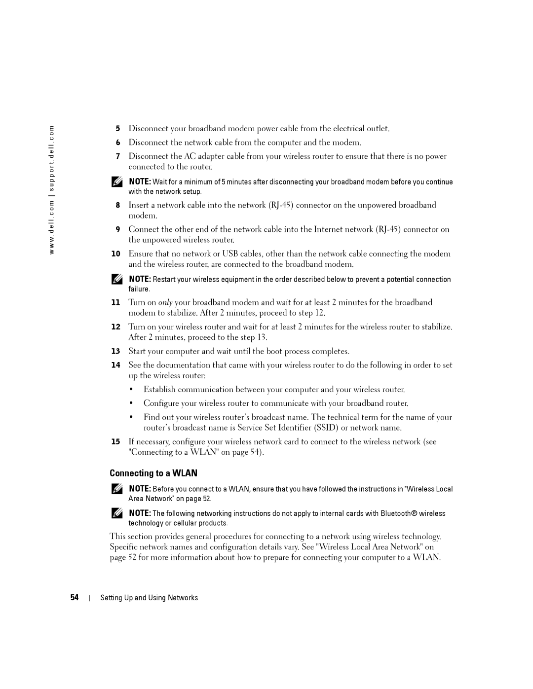 Dell PP24L manual Connecting to a Wlan 