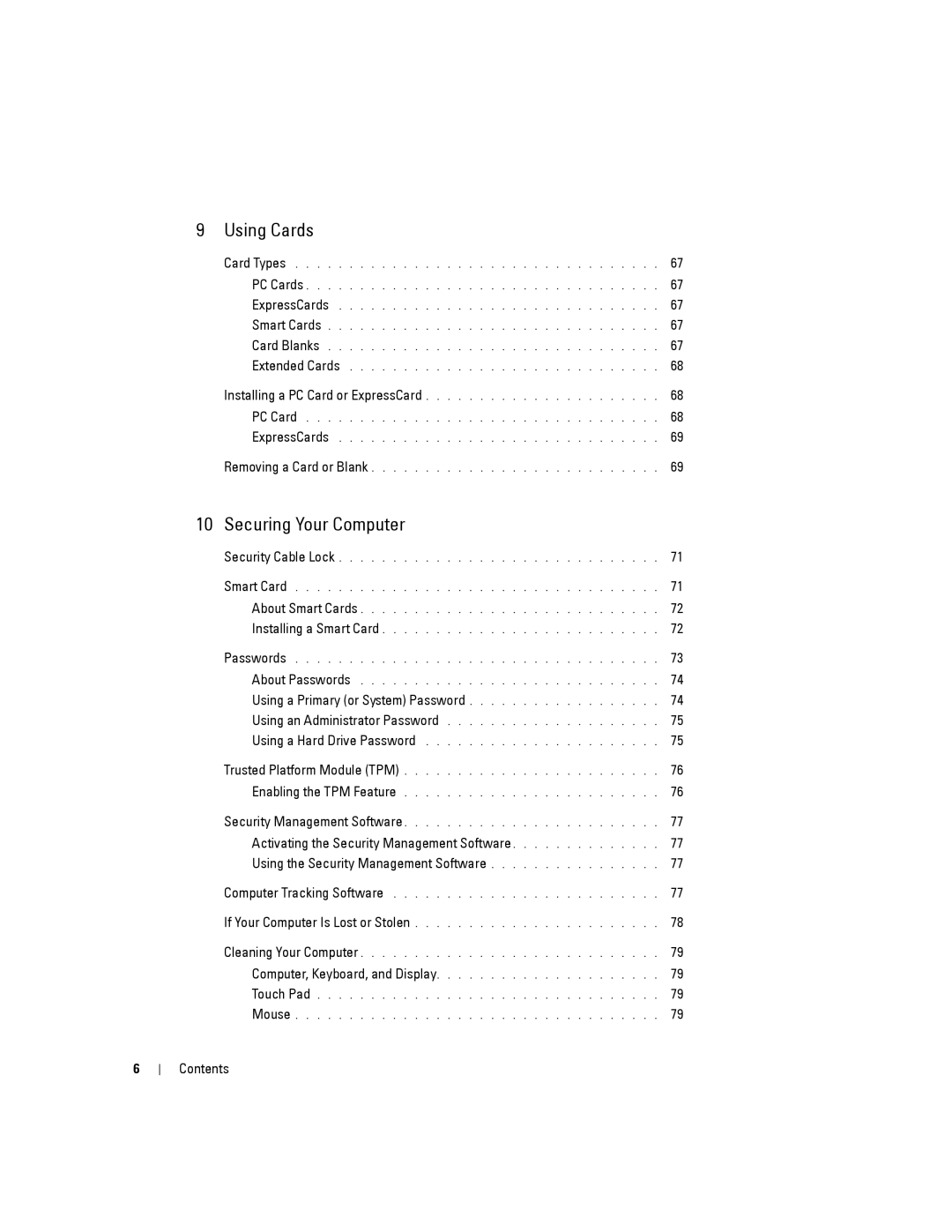 Dell PP24L manual Using Cards 