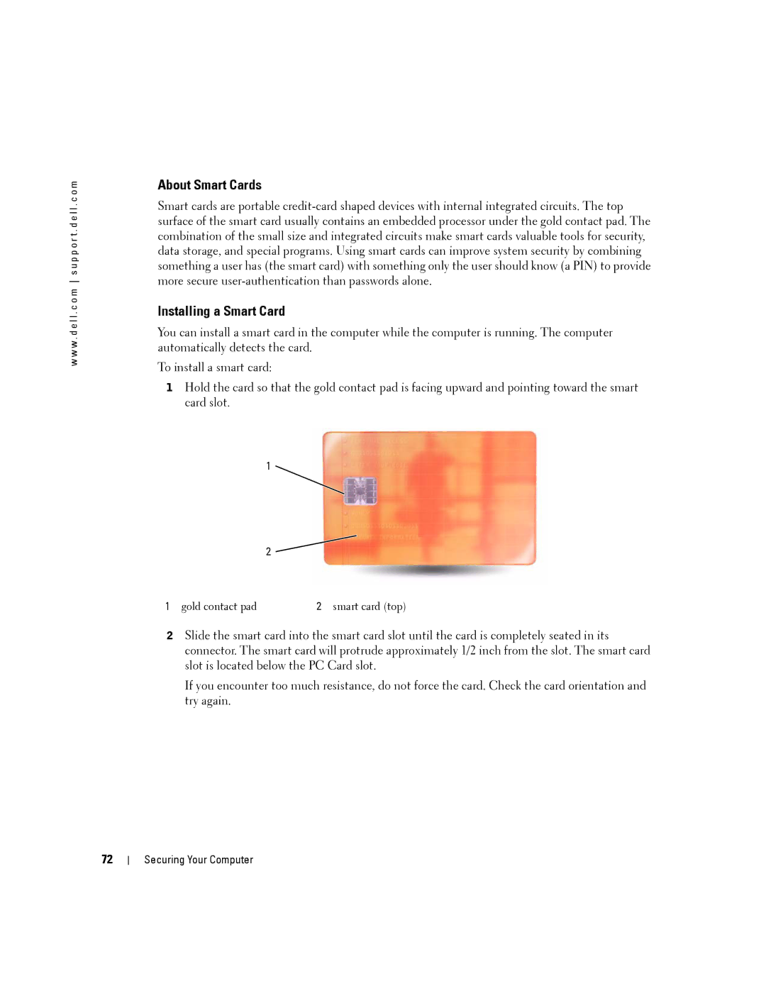 Dell PP24L manual About Smart Cards, Installing a Smart Card 