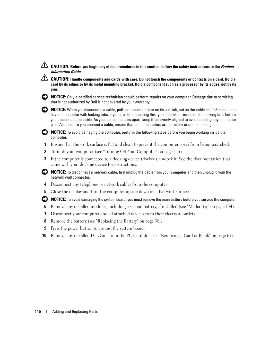 Dell PP24L manual Adding and Replacing Parts 