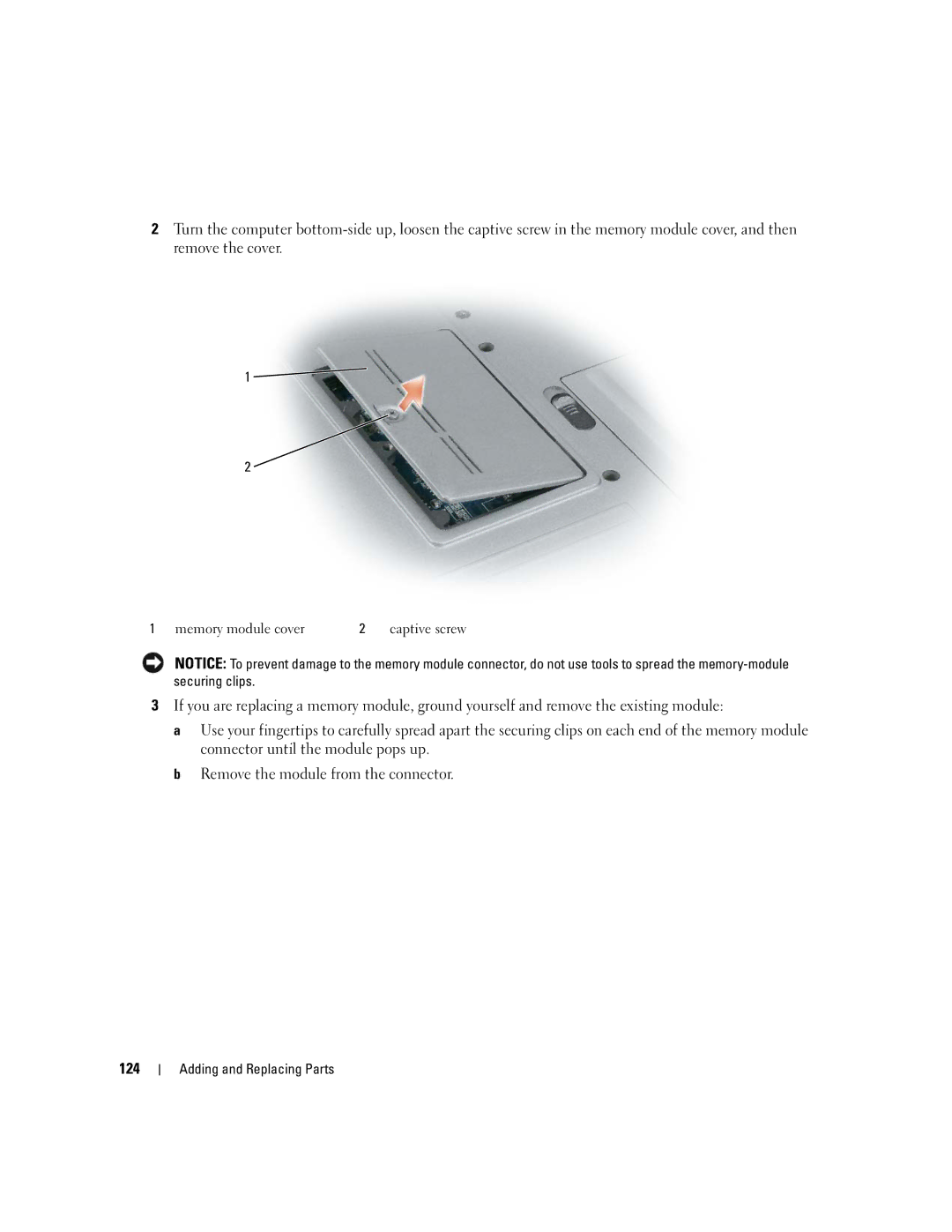 Dell PP24L manual Memory module cover 