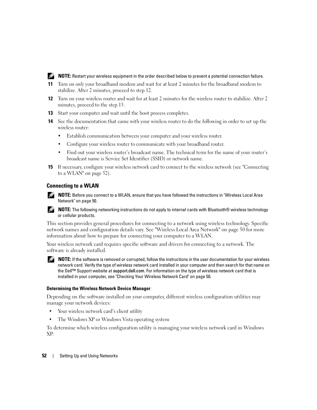 Dell PP24L manual Connecting to a Wlan 