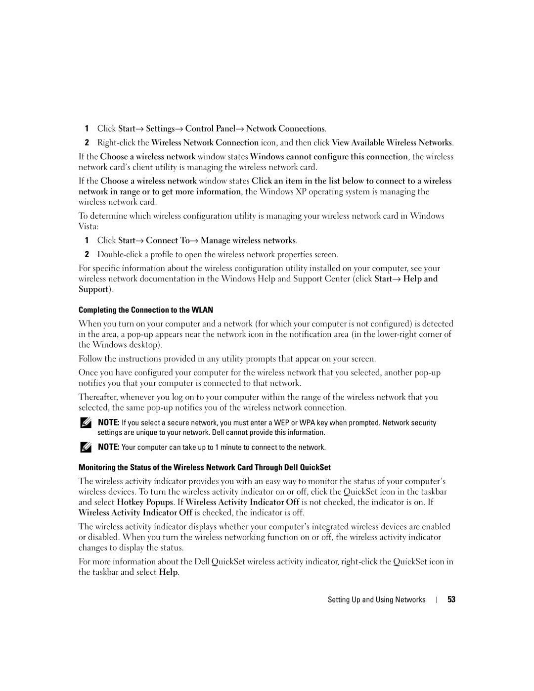 Dell PP24L manual Setting Up and Using Networks 