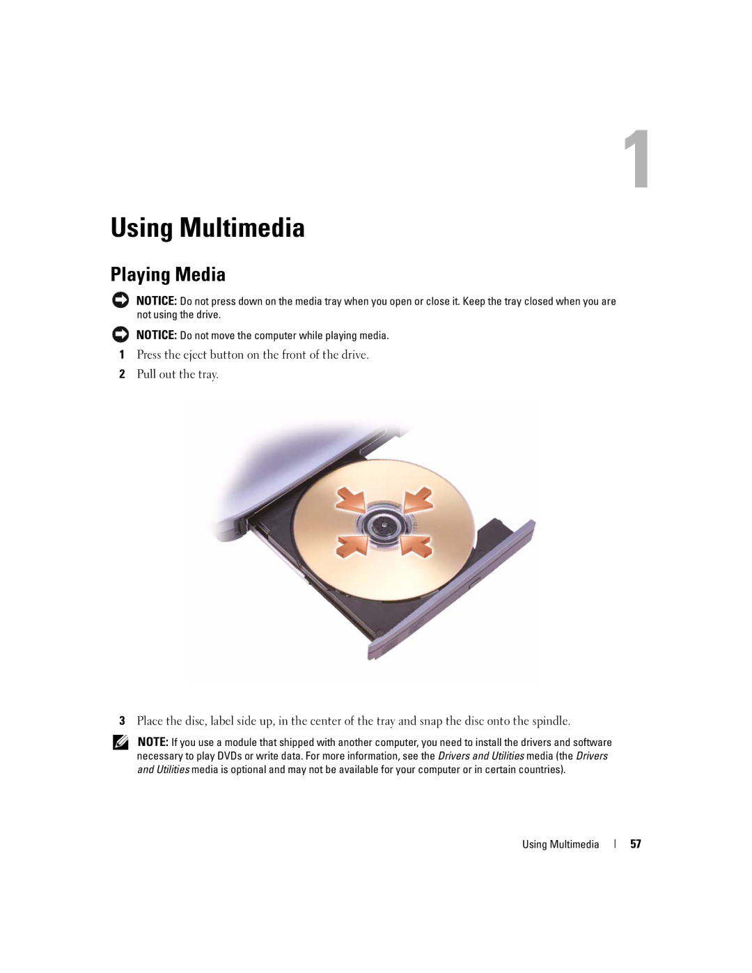 Dell PP24L manual Using Multimedia, Playing Media 