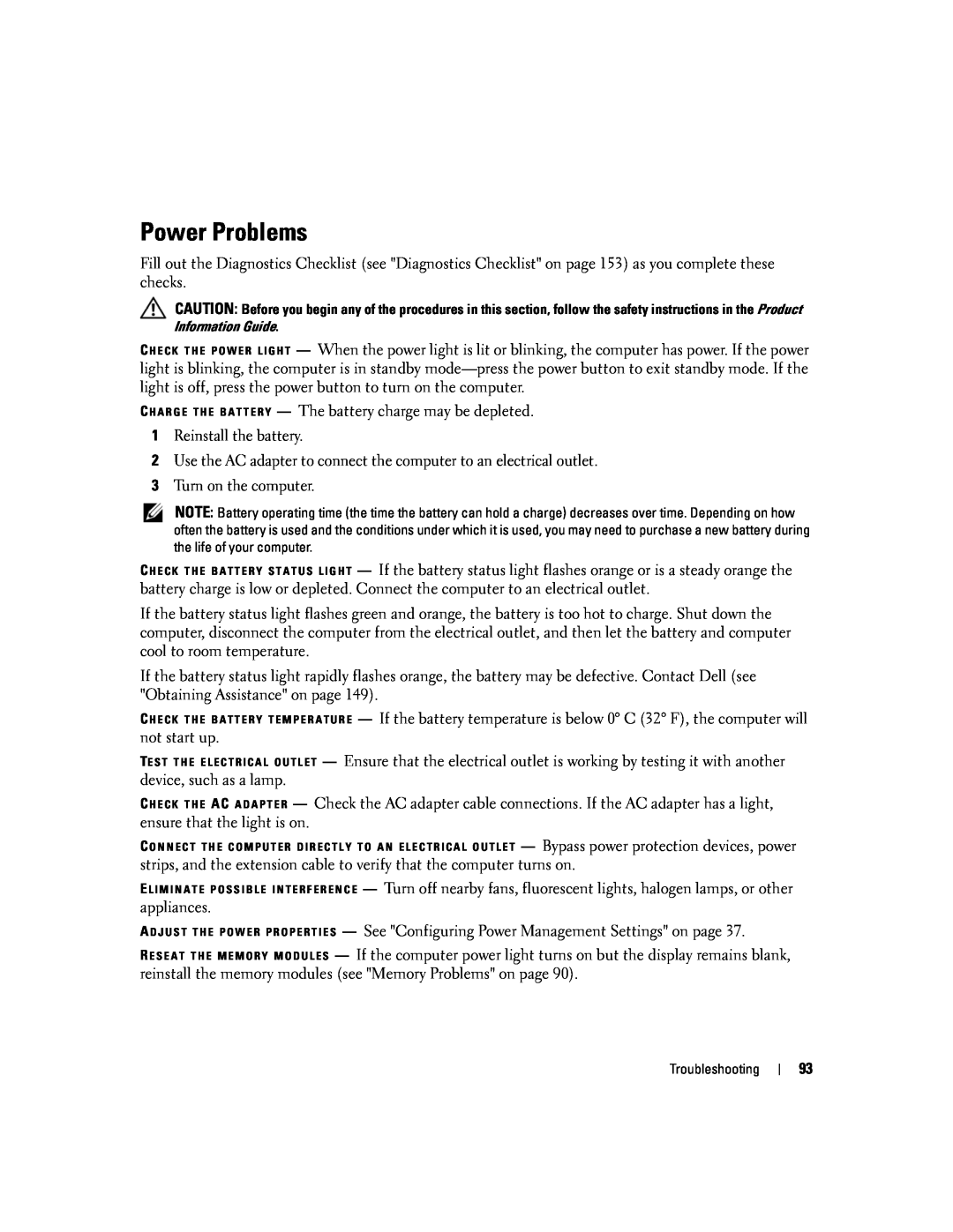 Dell PP24L manual Power Problems 