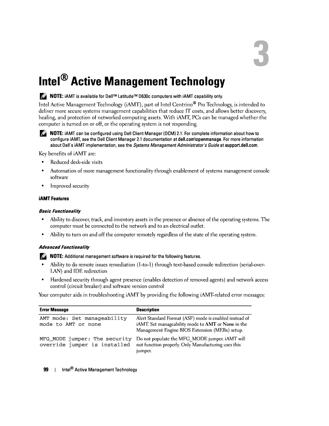 Dell PP24L manual Intel Active Management Technology 