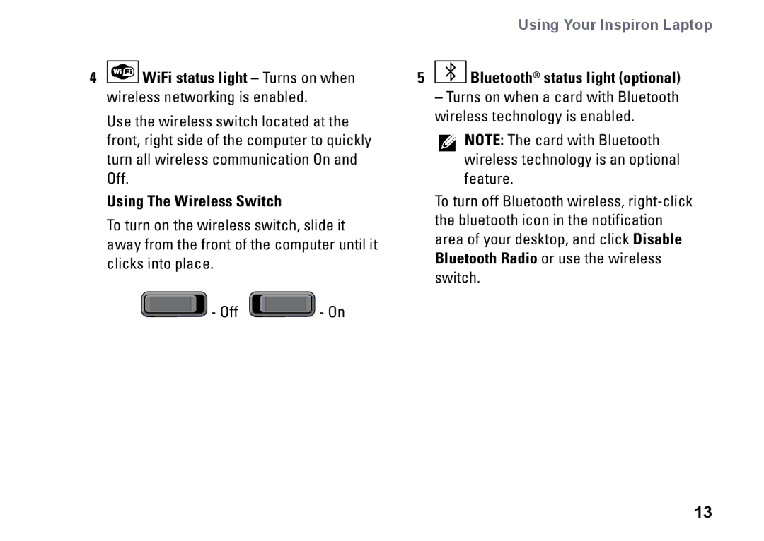 Dell PP25L setup guide To turn off Bluetooth wireless, right-click 