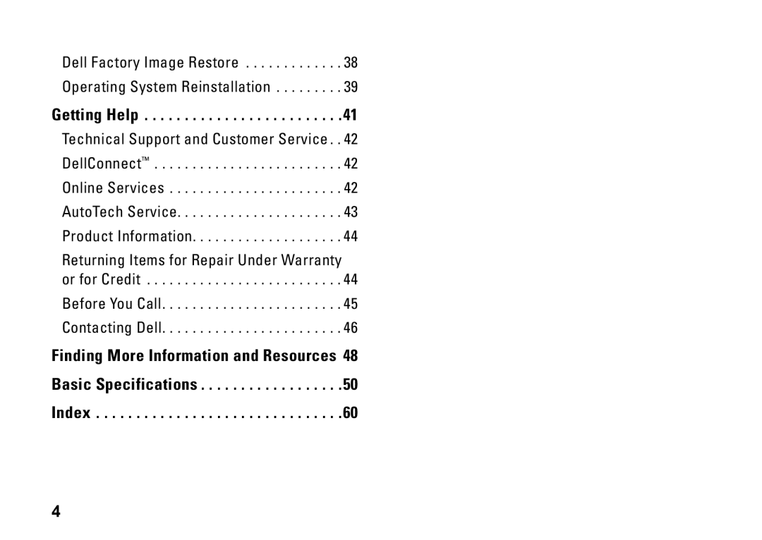 Dell PP25L setup guide Getting Help 