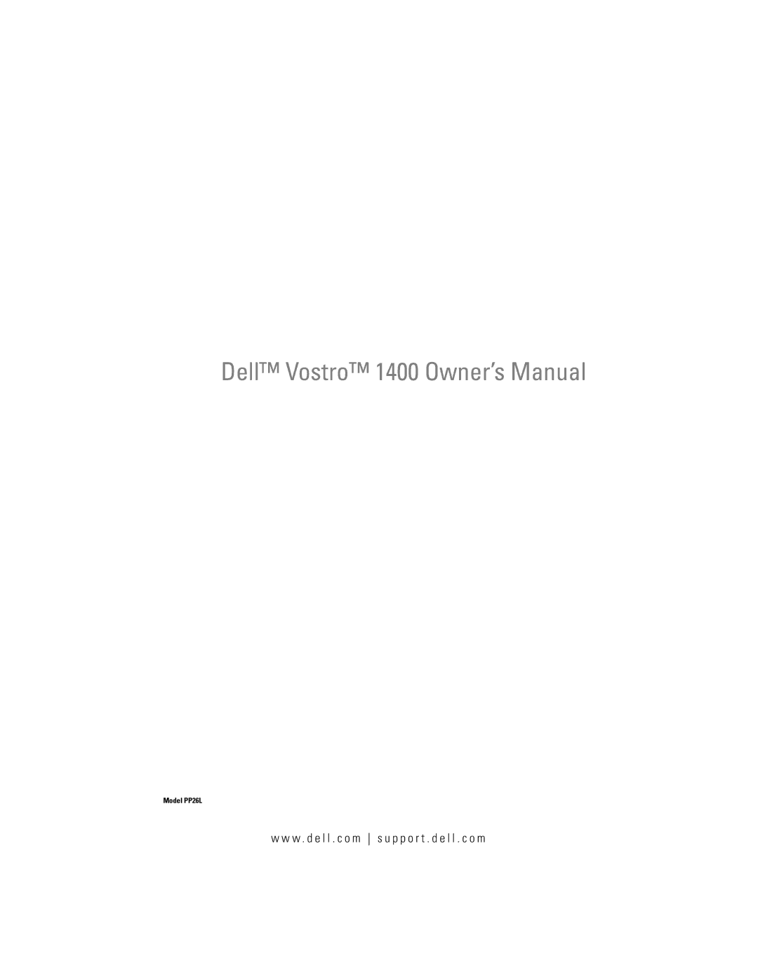 Dell PP26L owner manual W . d e l l . c o m s u p p o r t . d e l l . c o m 