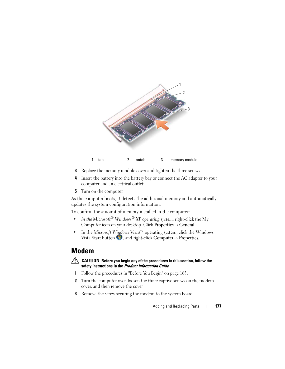 Dell PP26L owner manual Modem, 177 