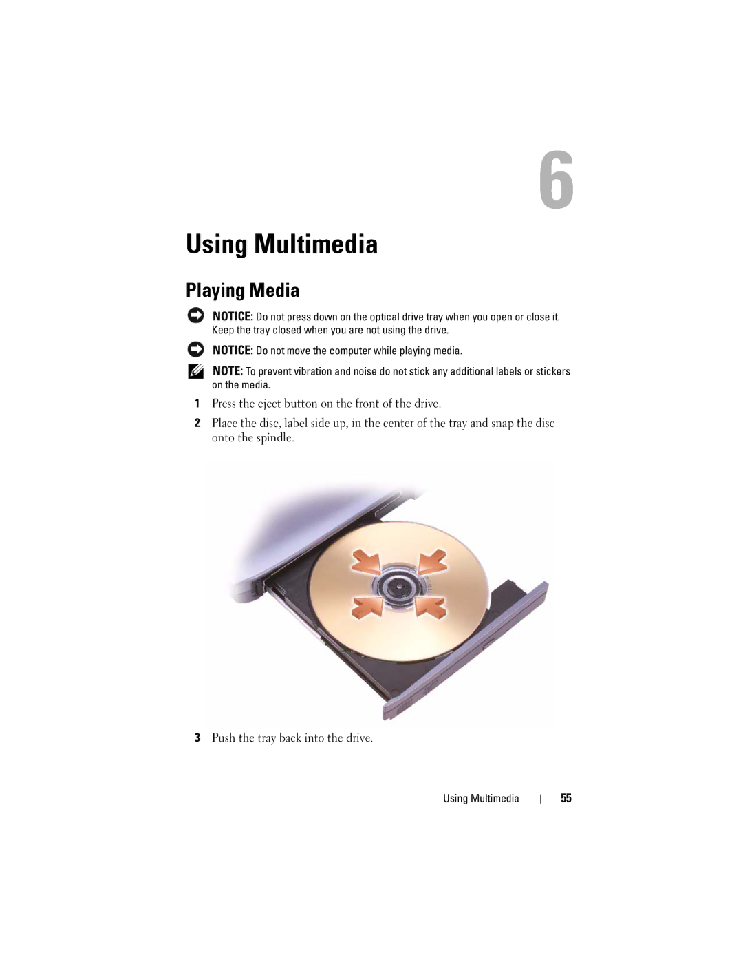 Dell PP29L owner manual Using Multimedia, Playing Media 