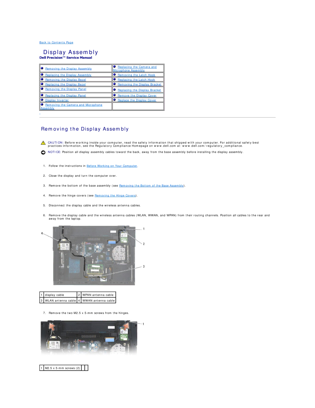 Dell PP30L manual Removing the Display Assembly 