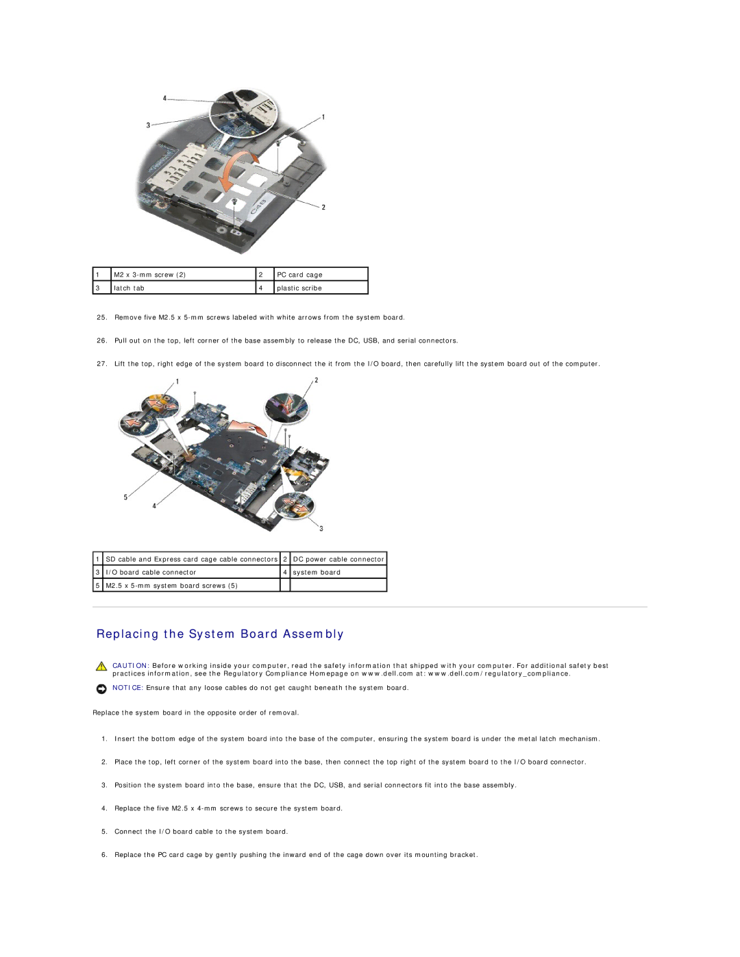 Dell PP30L manual Replacing the System Board Assembly 