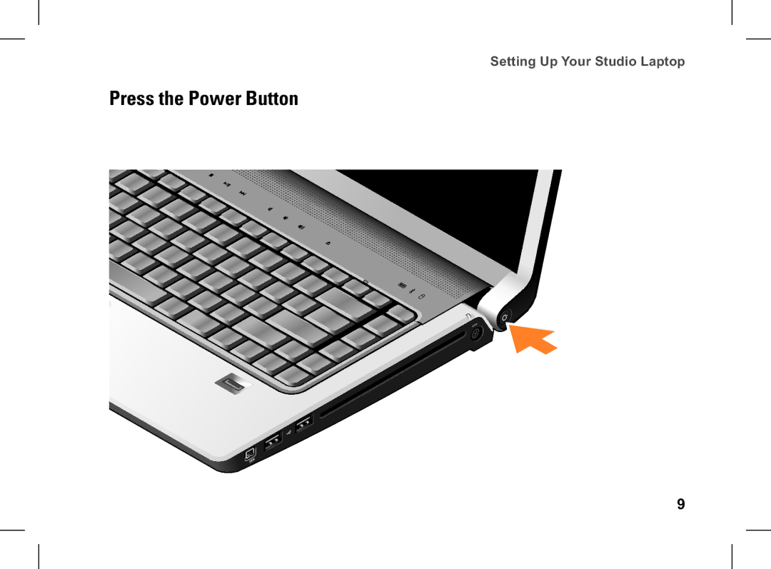 Dell pp33l setup guide Press the Power Button 