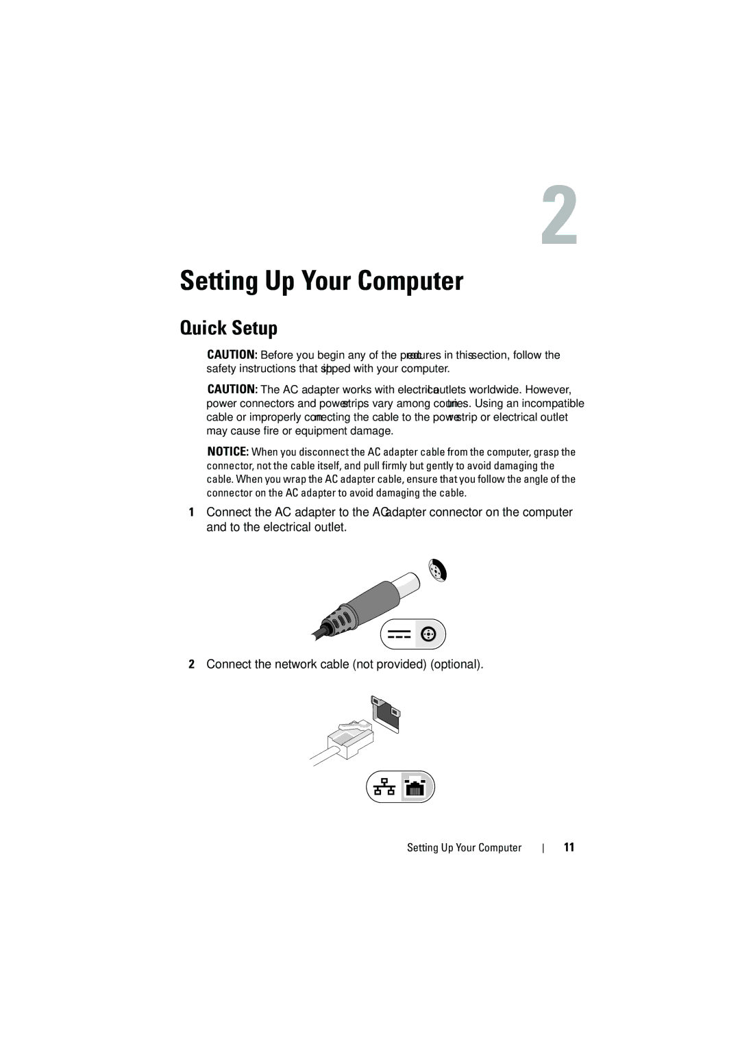 Dell PP36 manual Setting Up Your Computer, Quick Setup 