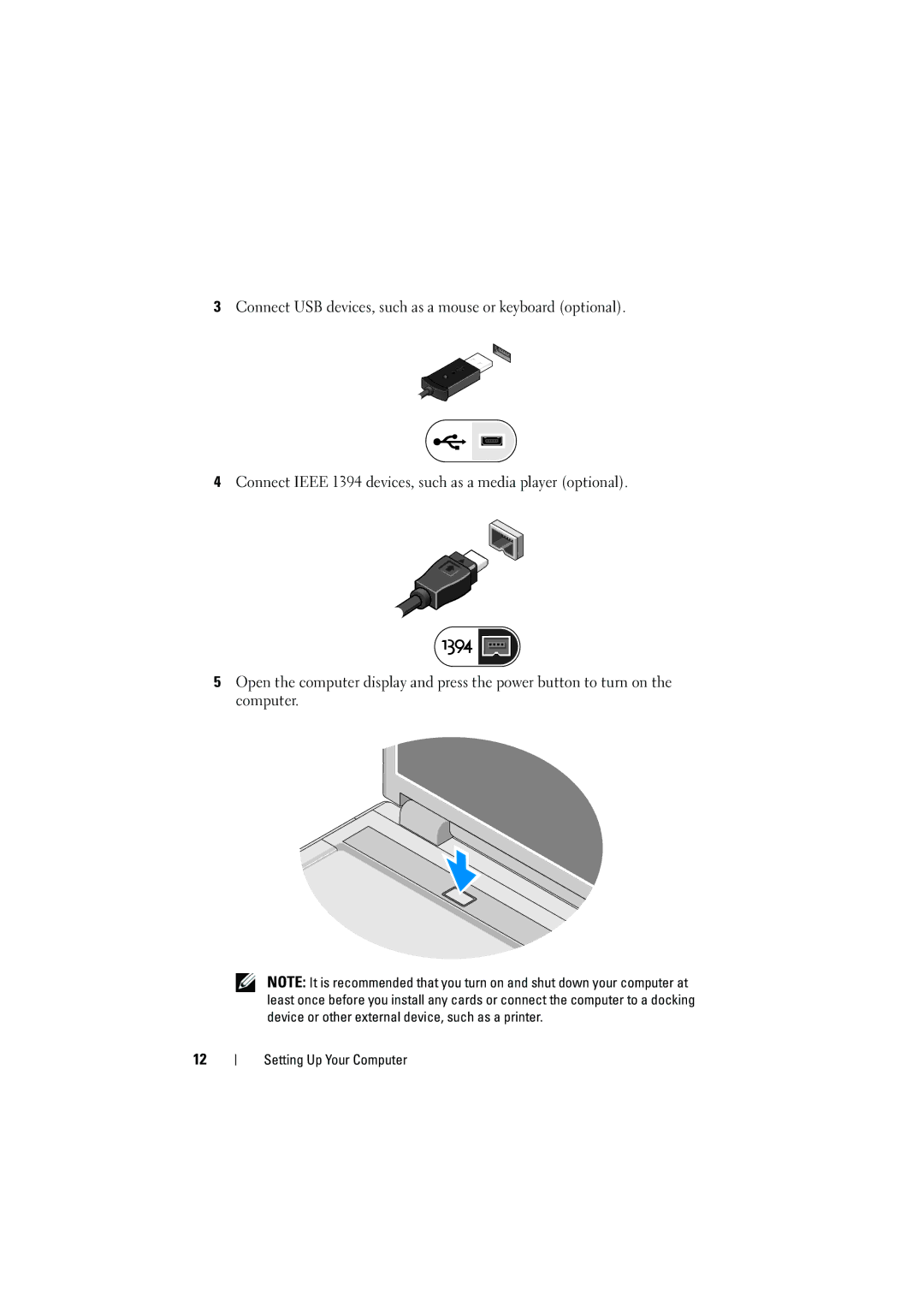 Dell PP36 manual Setting Up Your Computer 