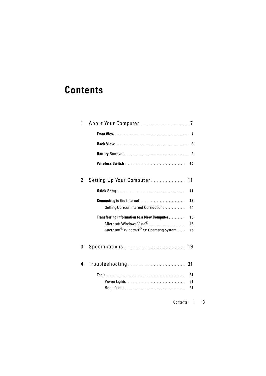 Dell PP36 manual Contents 