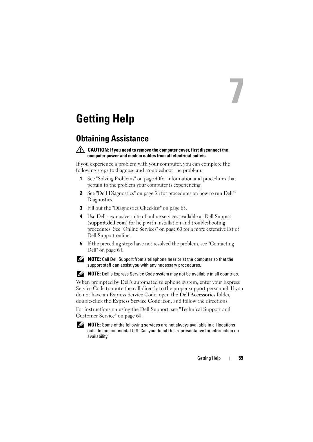 Dell PP36 manual Getting Help, Obtaining Assistance 