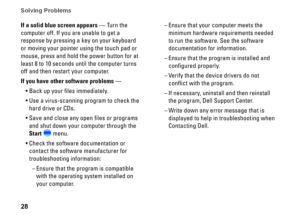 Dell PP40S setup guide If you have other software problems 