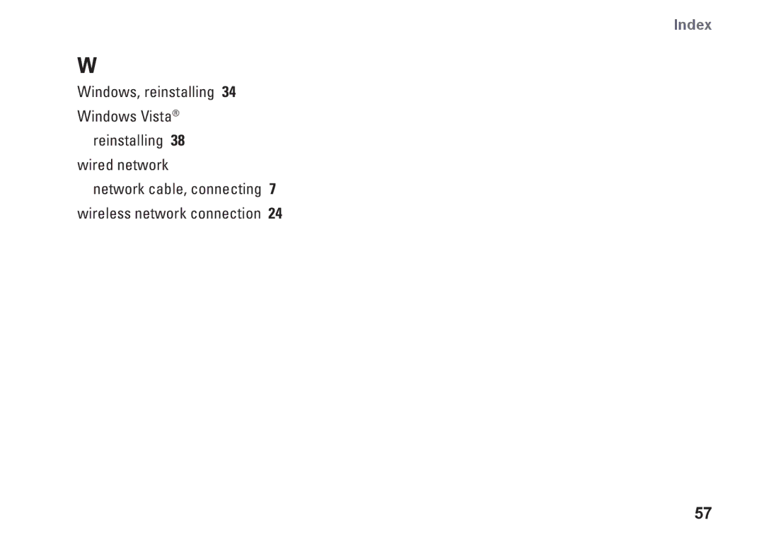 Dell PP40S setup guide Network cable, connecting 7 wireless network connection 