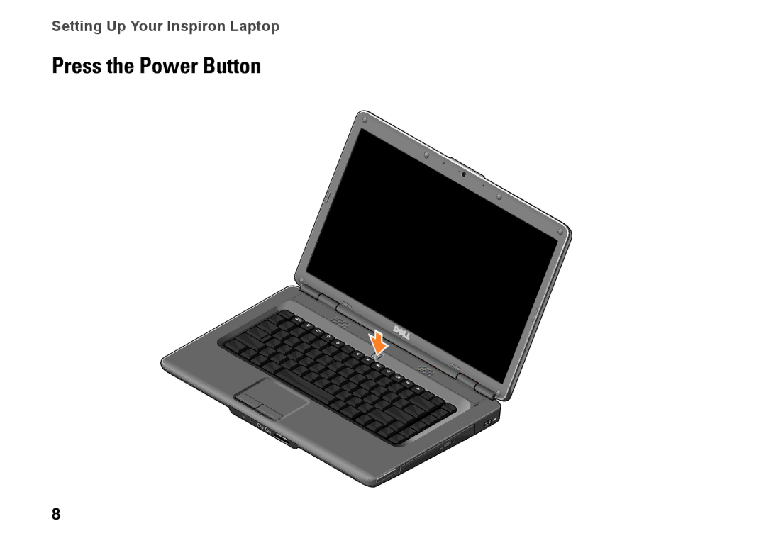 Dell PP41L setup guide Press the Power Button 