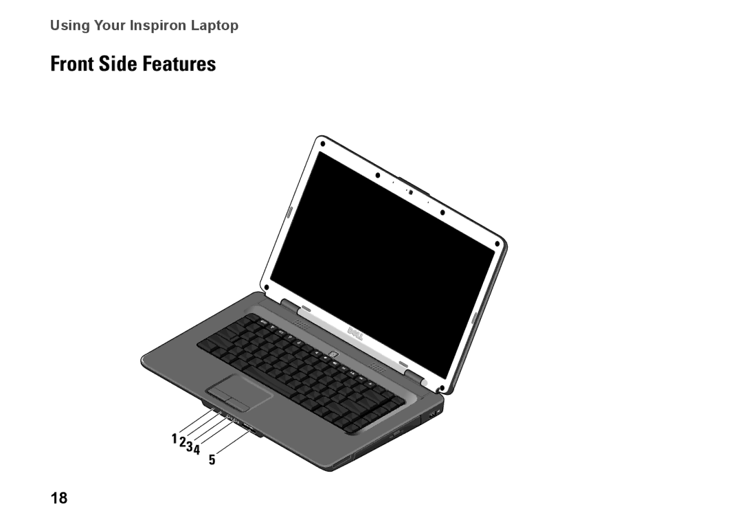 Dell PP41L setup guide Front Side Features, 234 