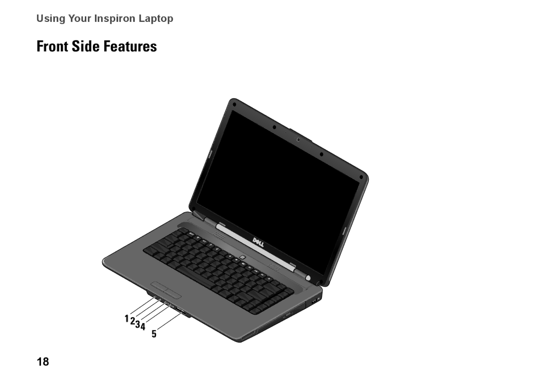 Dell PP41L setup guide Front Side Features, 234 