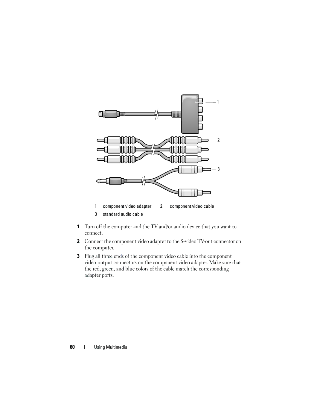 Dell PP521, DCDR01 owner manual Component video adapter 