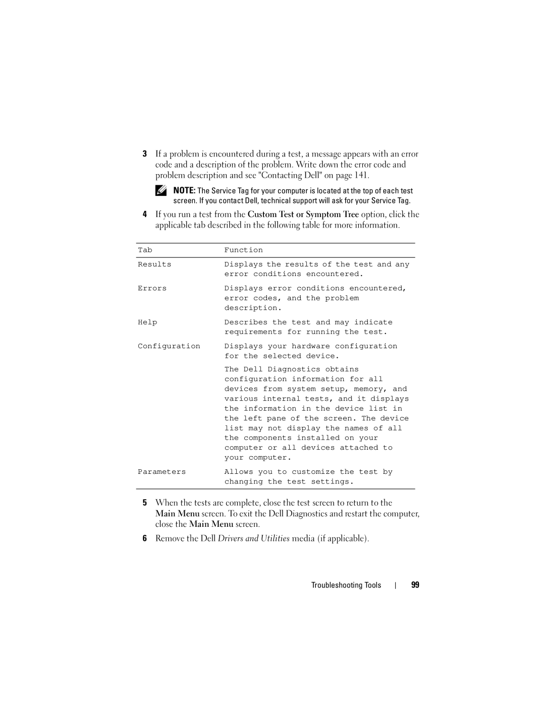 Dell DCDR01, PP521 owner manual Troubleshooting Tools 