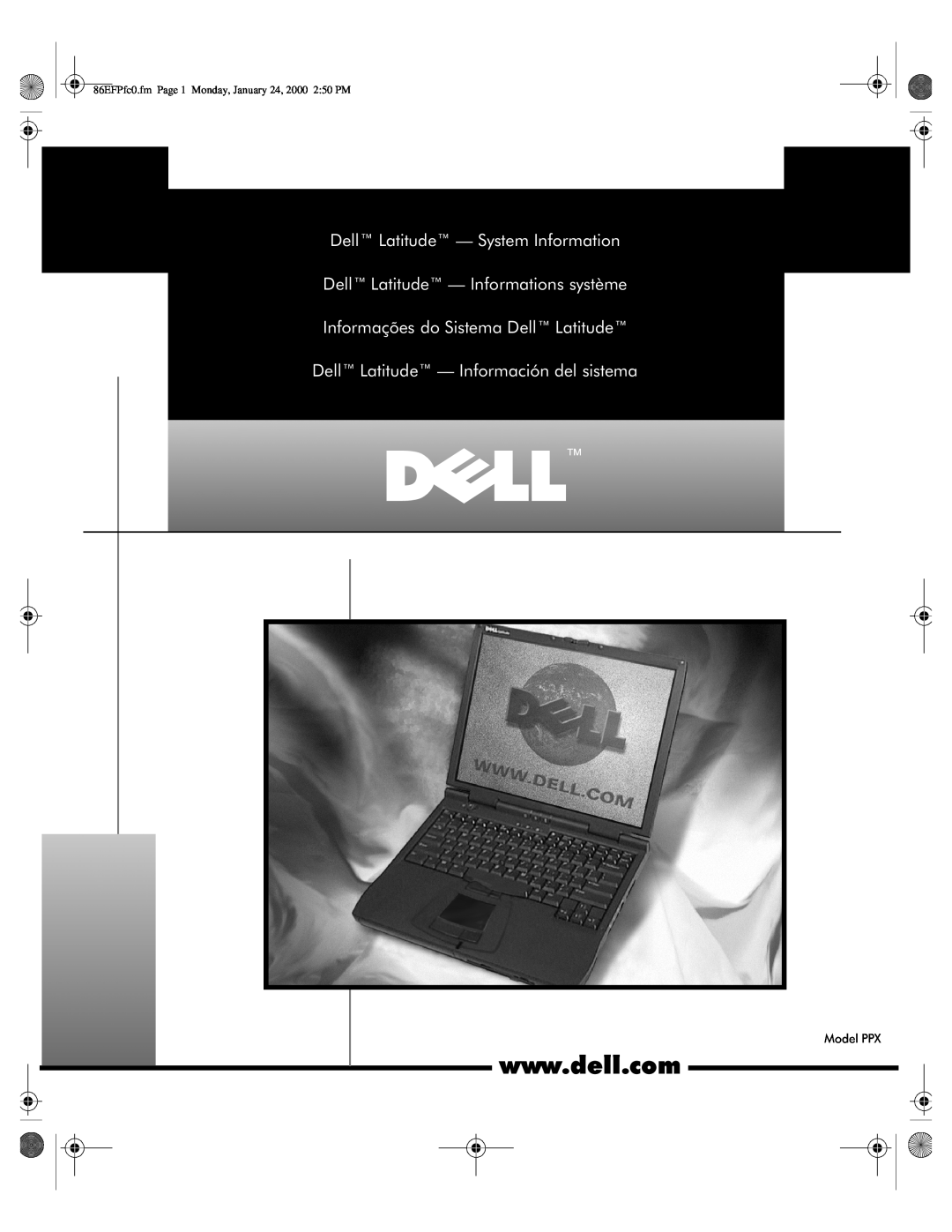 Dell PPX manual Dell Latitude - System Information, Dell Latitude - Informations système 