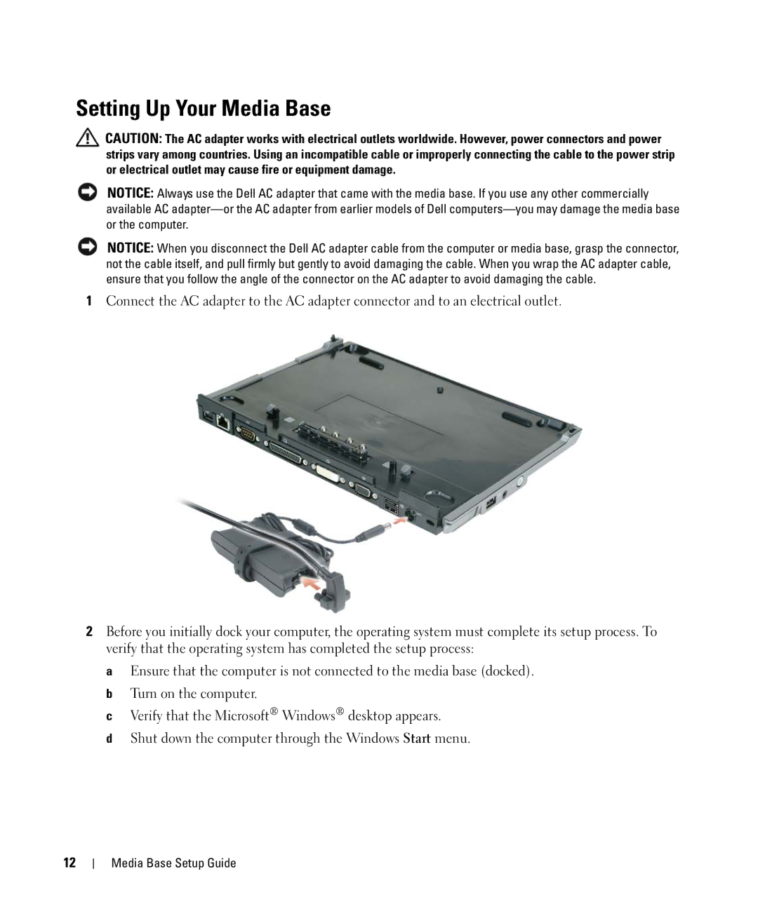 Dell PR09S setup guide Setting Up Your Media Base 